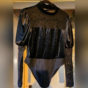 Shein Curve 1XL Black Long Sleeved Body Suit